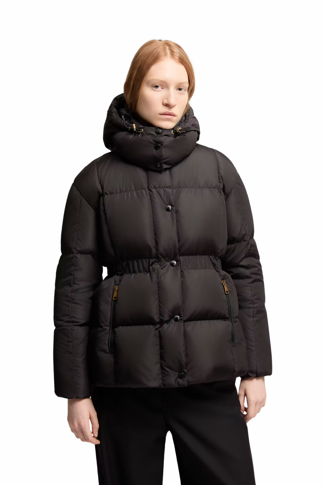 Moncler Agneux short down jacket with hood black