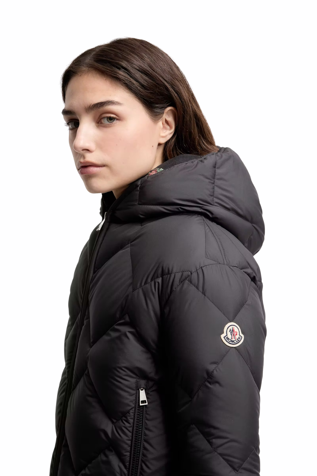 Пухено палто Moncler Torcon с меко лого