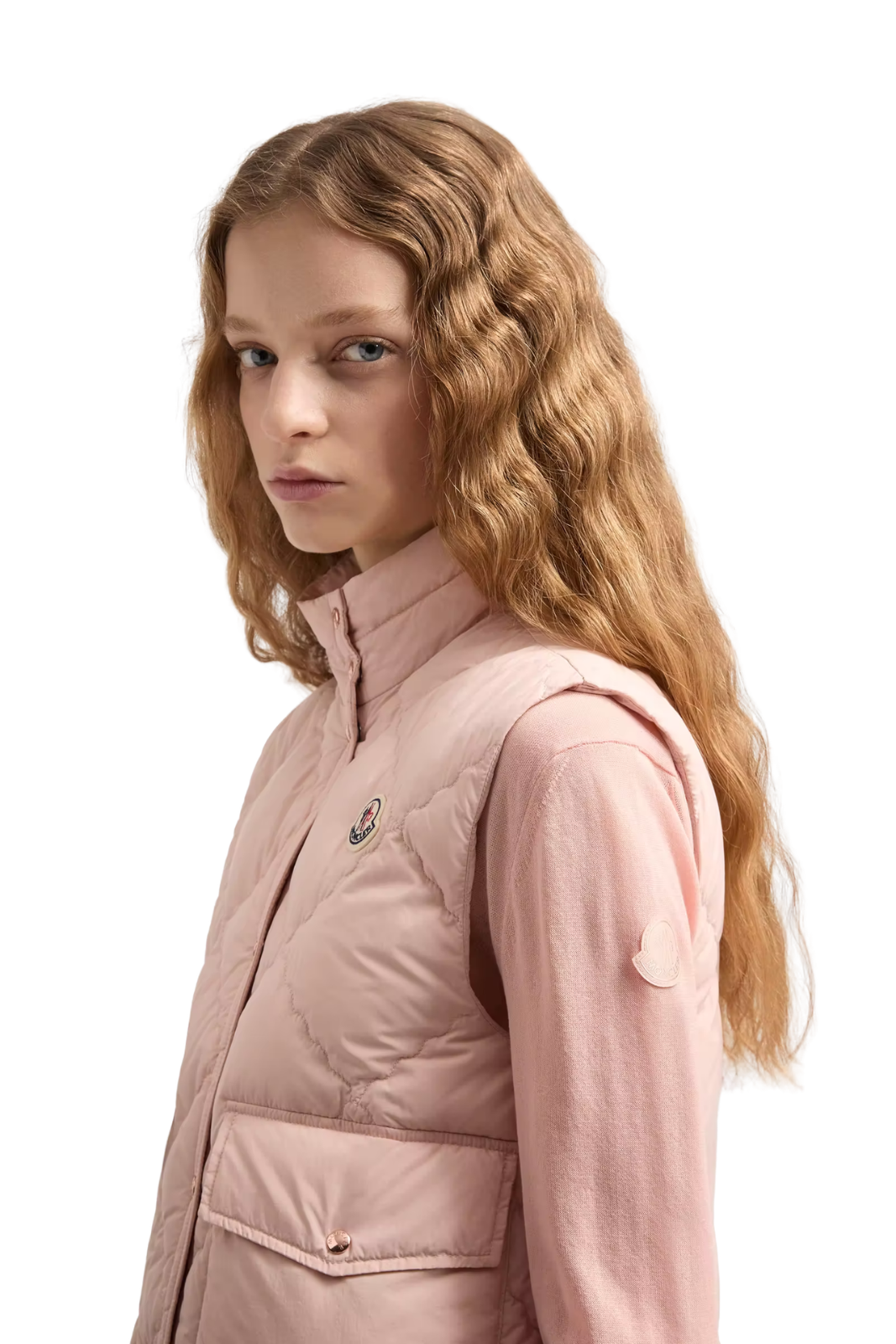 Ватиран жилет Moncler Nubiera с пухен пълнеж и качулка