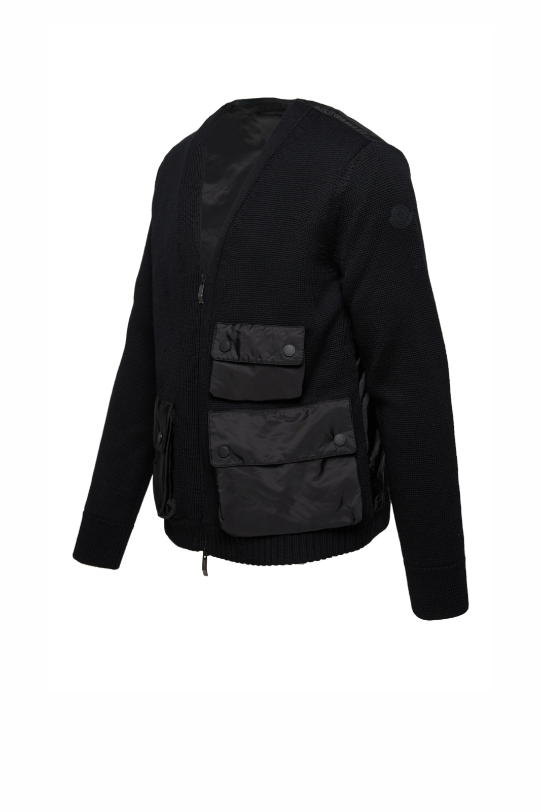 Яке с качулка Moncler Sassiere с детайли от лещи, черно