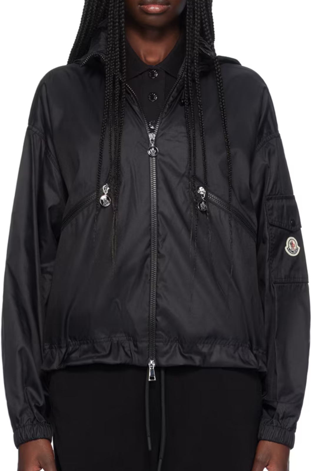 Пухено палто Moncler Torcon с меко лого