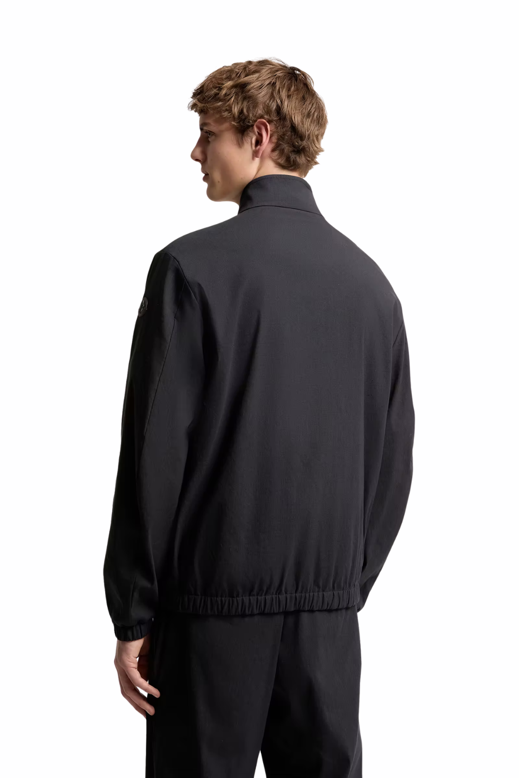 Moncler Bonavent Linen Blend Windbreaker Navy