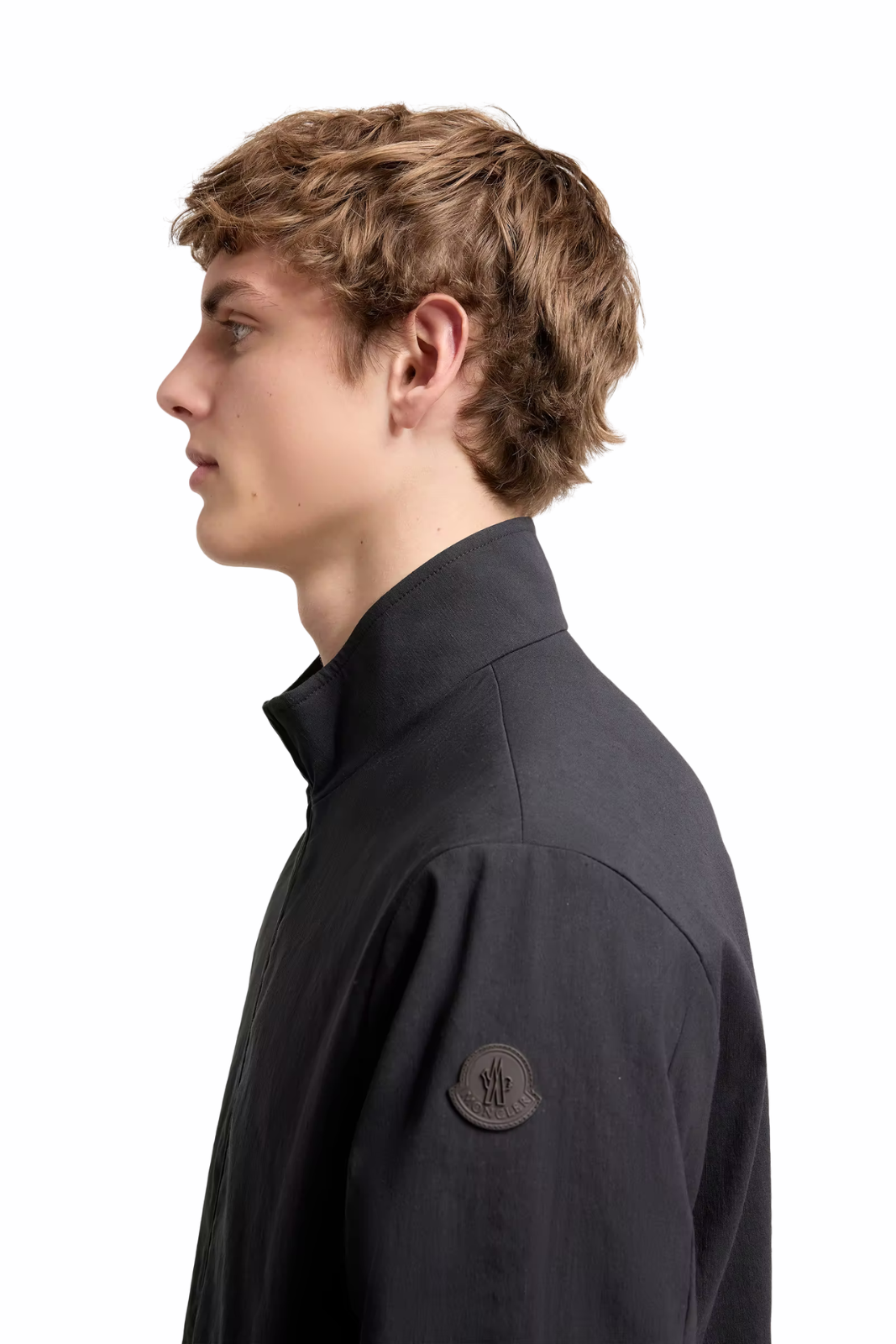Moncler Bonavent Linen Blend Windbreaker Navy