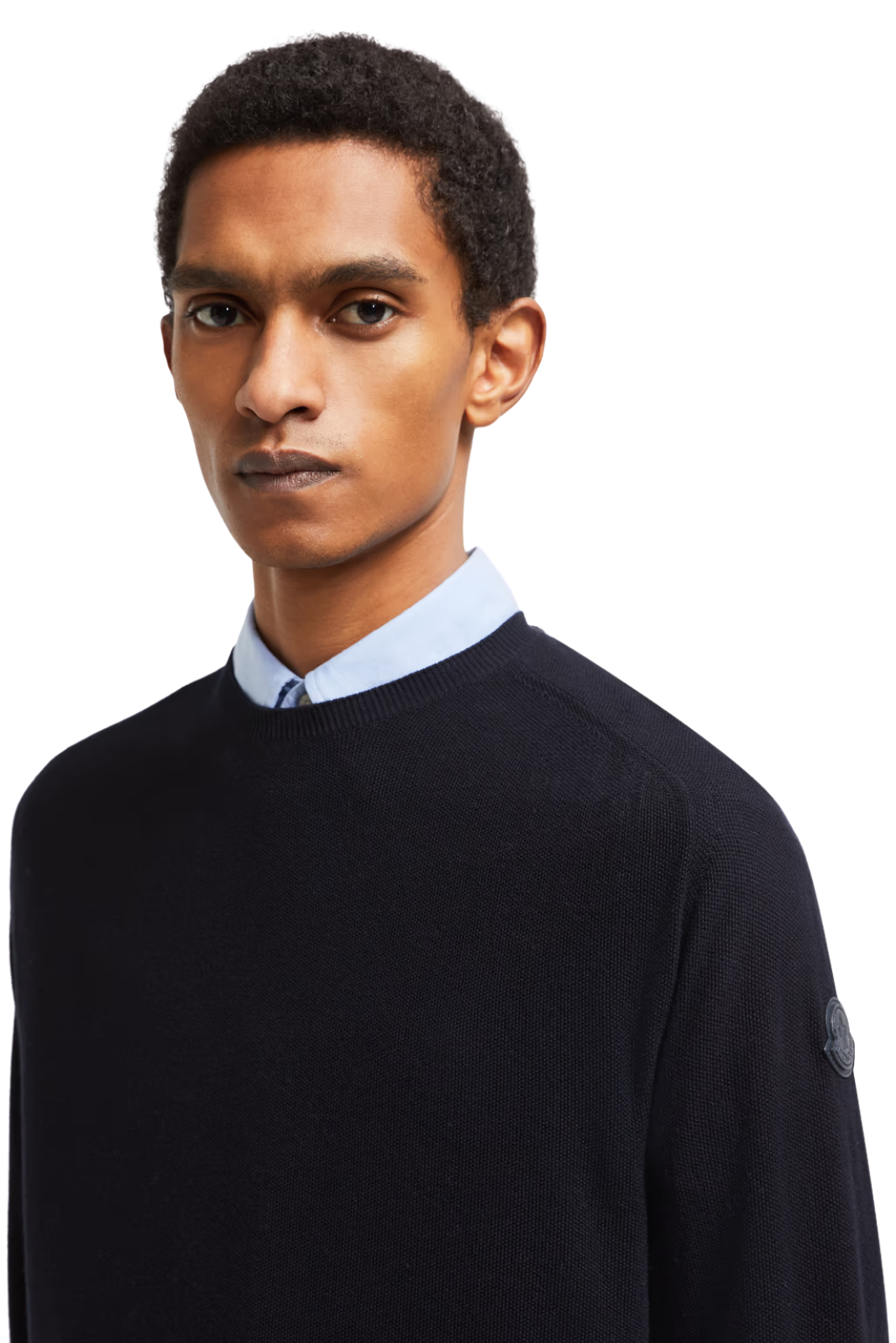 Moncler Cotton & Cashmere Jumper Navy Blue for men