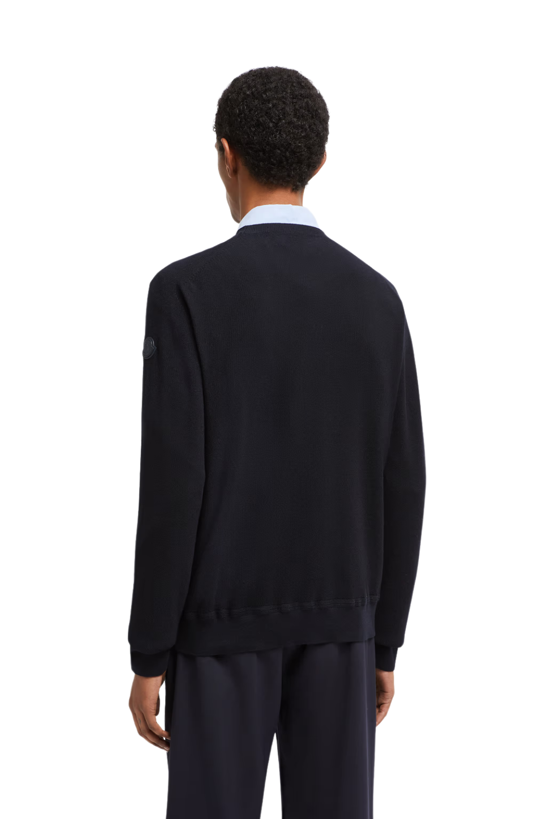 Moncler Cotton & Cashmere Jumper Navy Blue for men