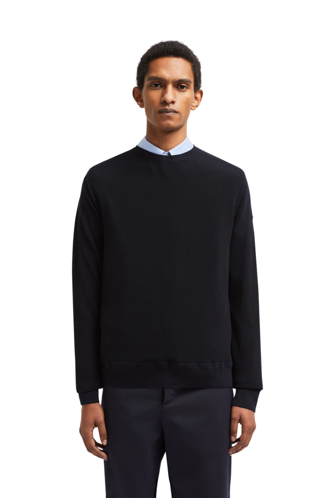 Moncler Cotton & Cashmere Jumper Navy Blue for men