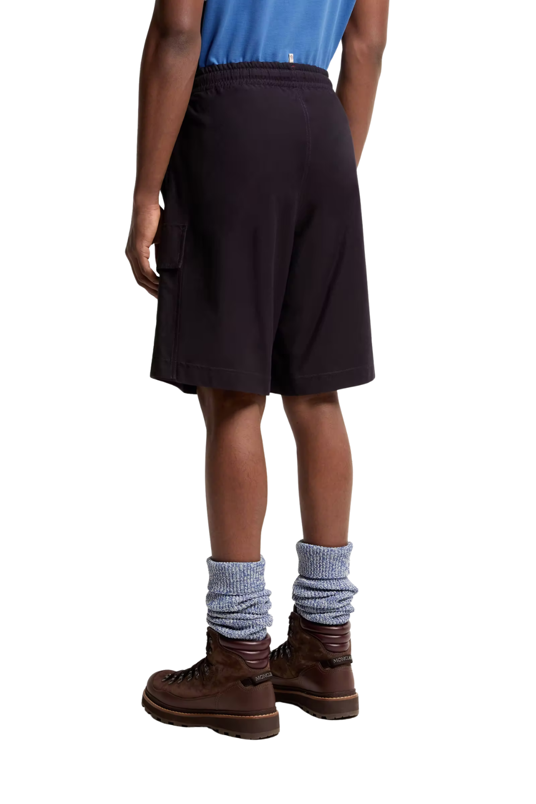 Moncler Cotton Gabardine Cargo Shorts Navy
