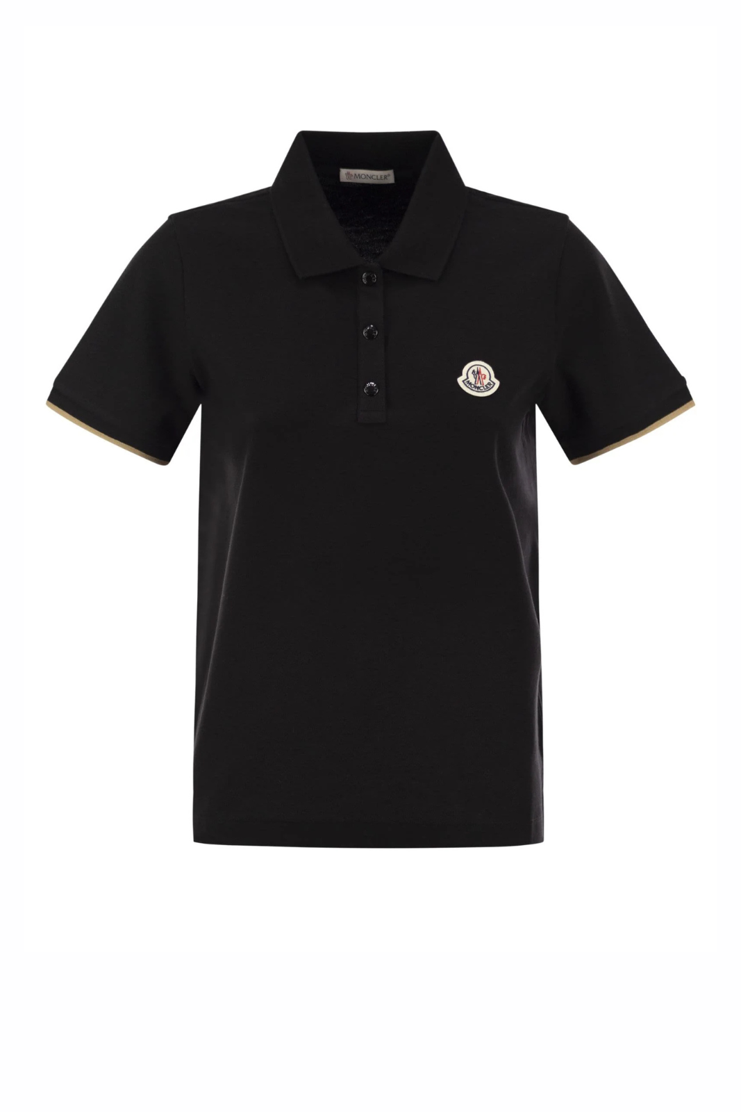 Дамска тениска с кръгло деколте Moncler, черна