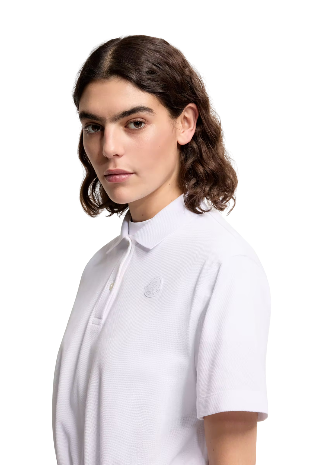 Дамска тениска с кръгло деколте Moncler, бяла