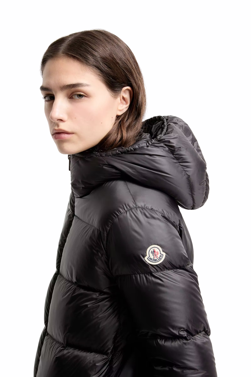 Пухено палто Moncler Torcon с меко лого
