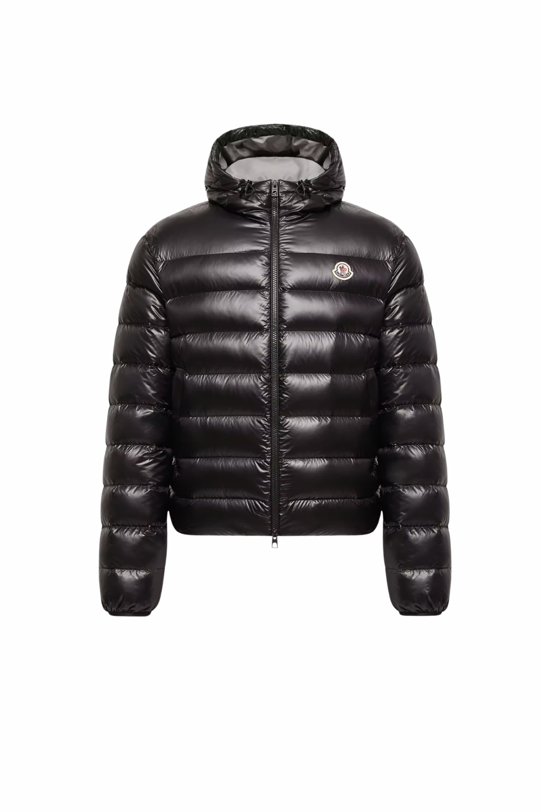 Яке с качулка Moncler Sassiere с детайли от лещи, черно
