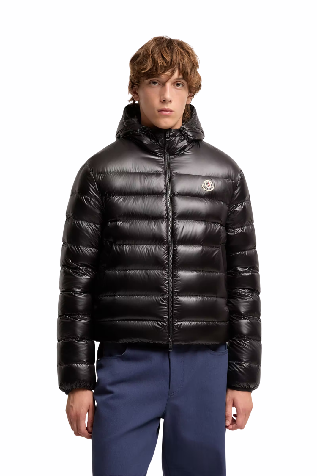 Moncler Forzo short packable down jacket with hood black