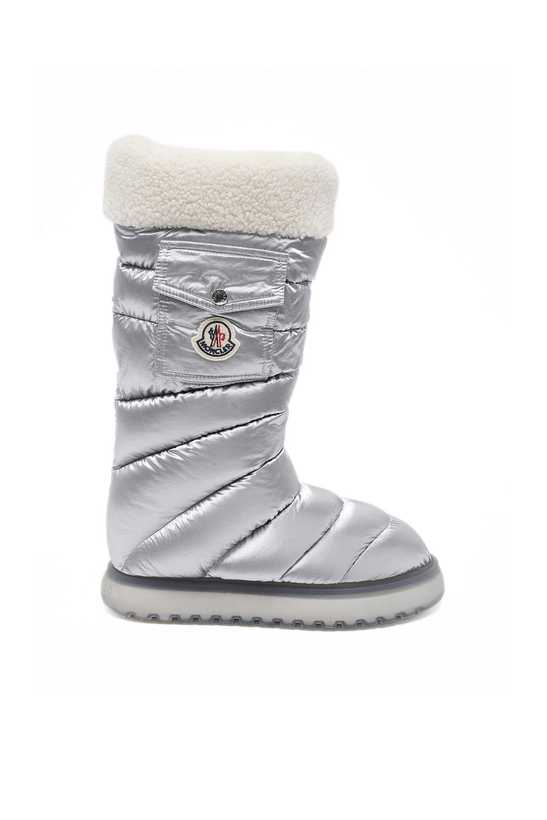 Снежни ботуши Moncler Gaia, сребристо-бели