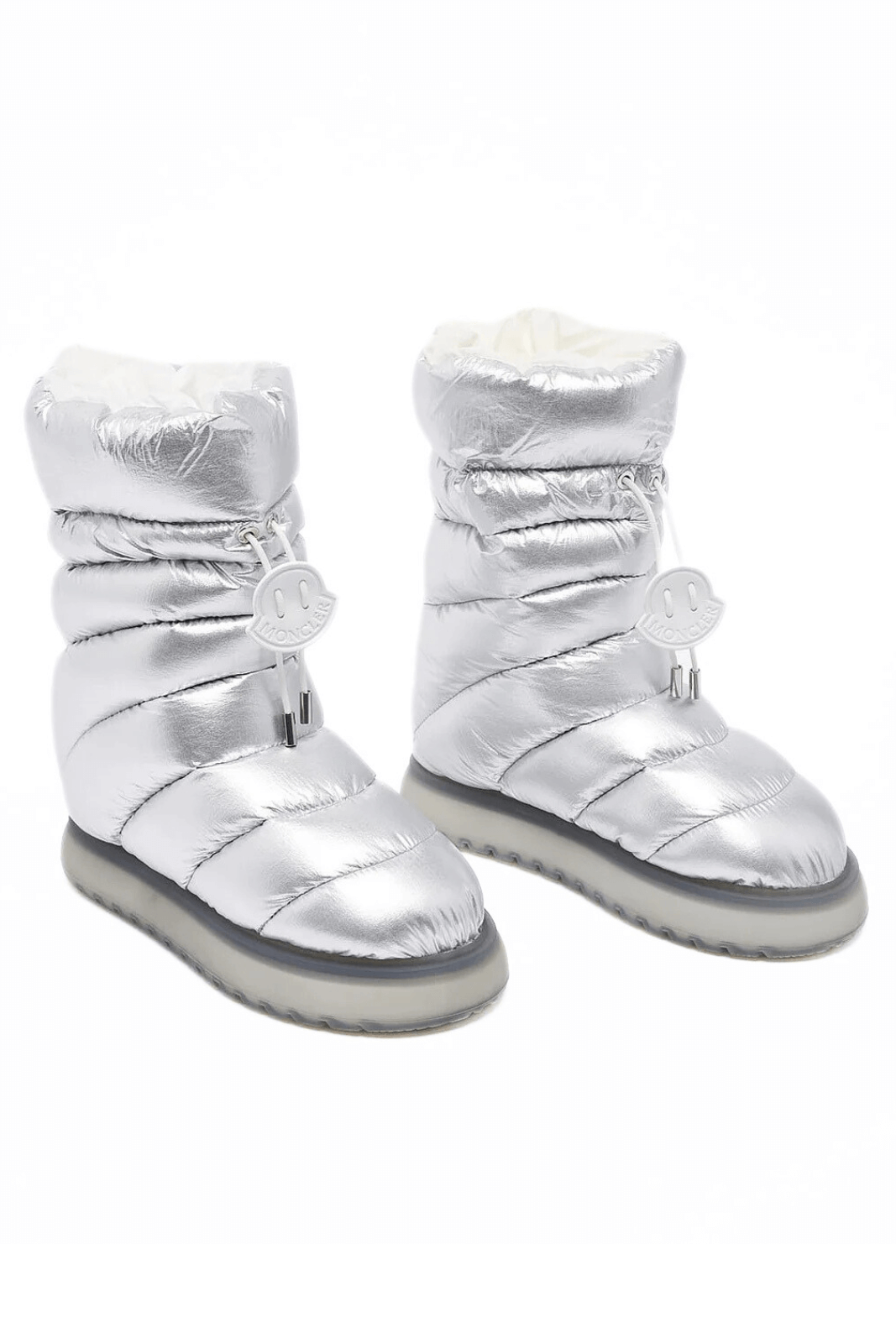 Moncler Gaia Woman Snow Silver Boots