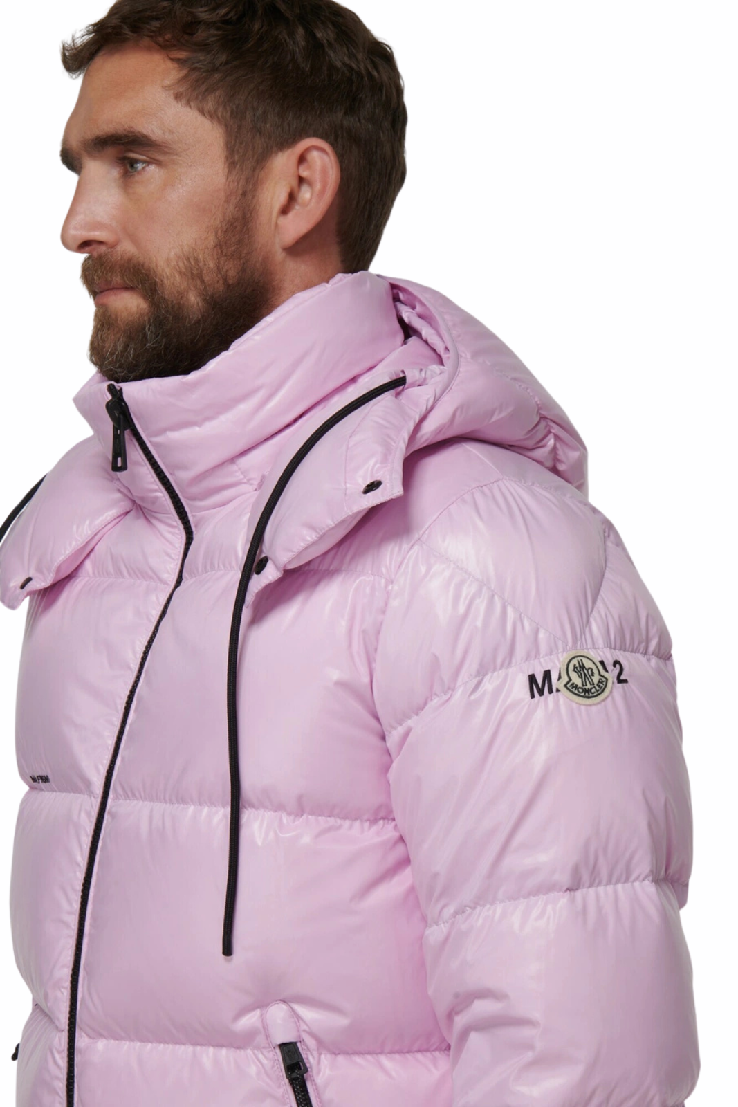 Яке с качулка Moncler Sassiere с детайли от лещи, черно