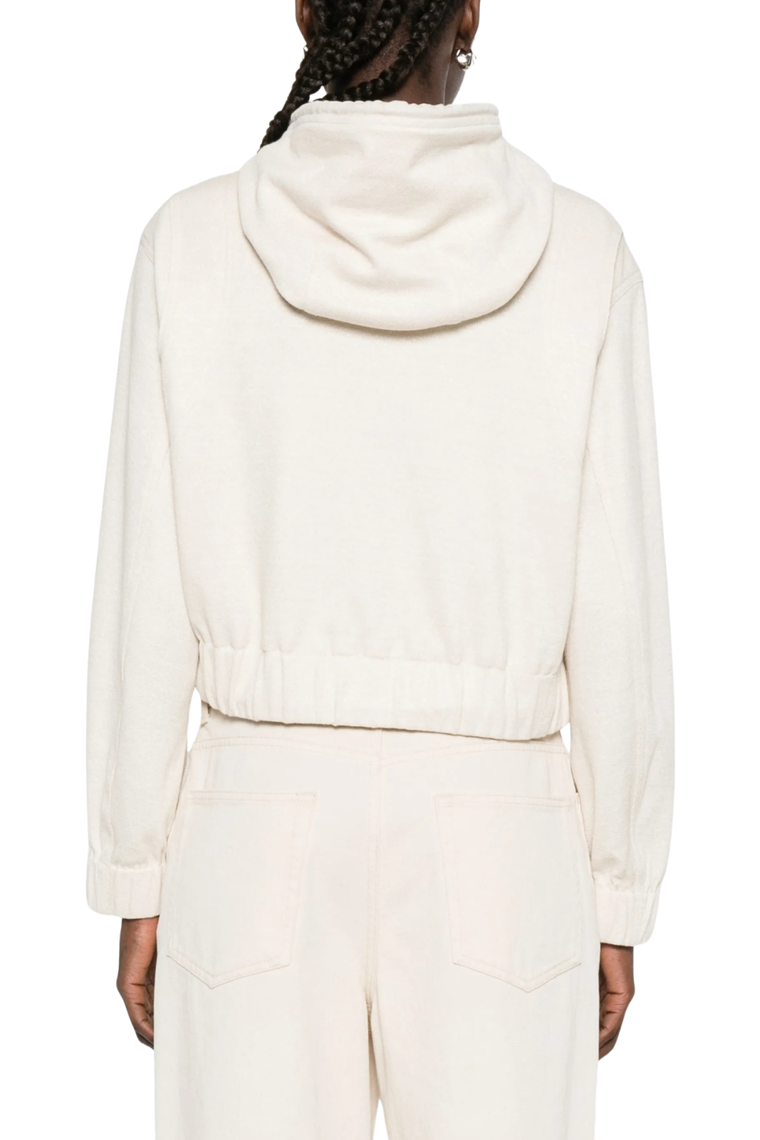 Moncler Grenoble zip-up Women light Beige hoodie