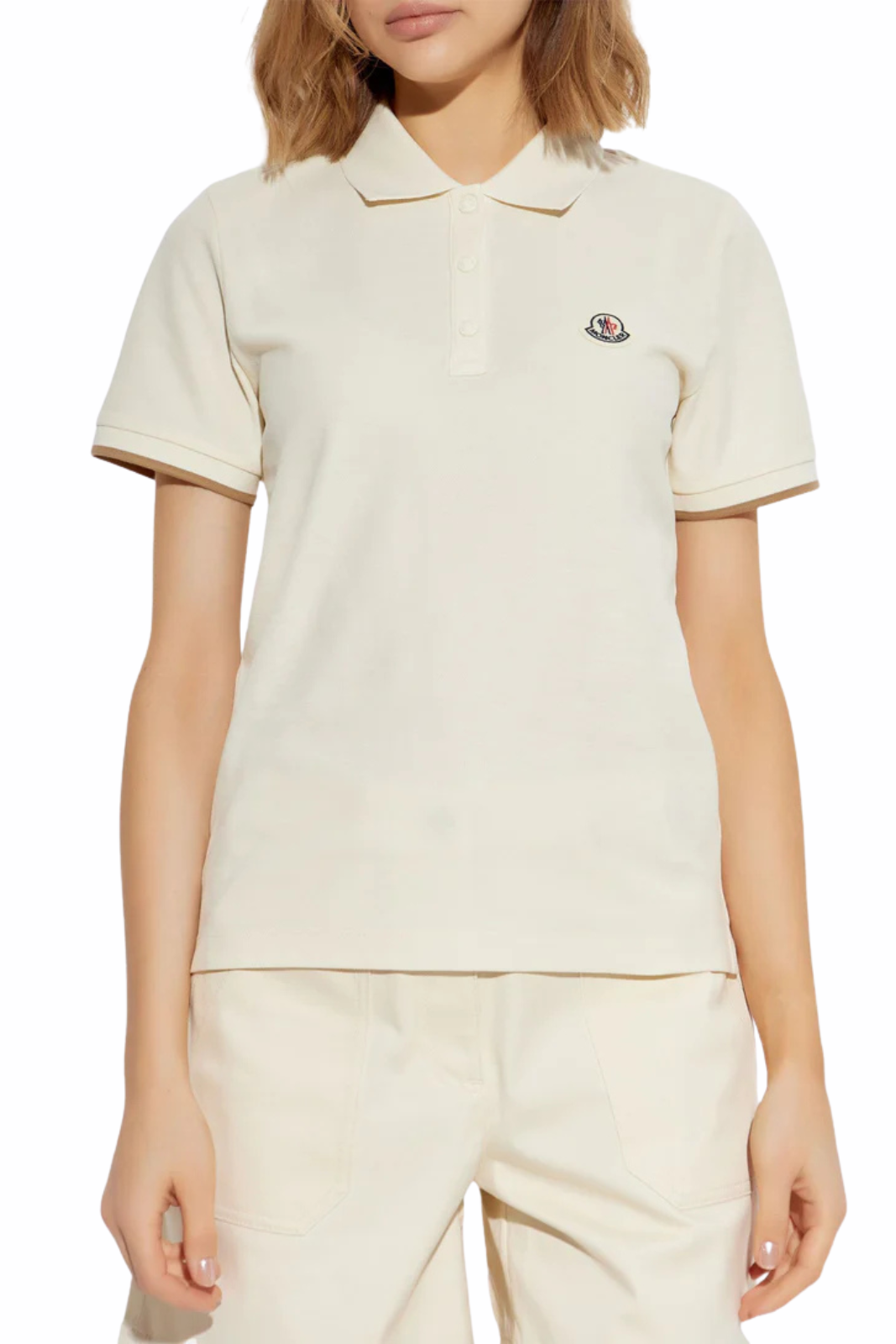 Дамска тениска с кръгло деколте Moncler, черна