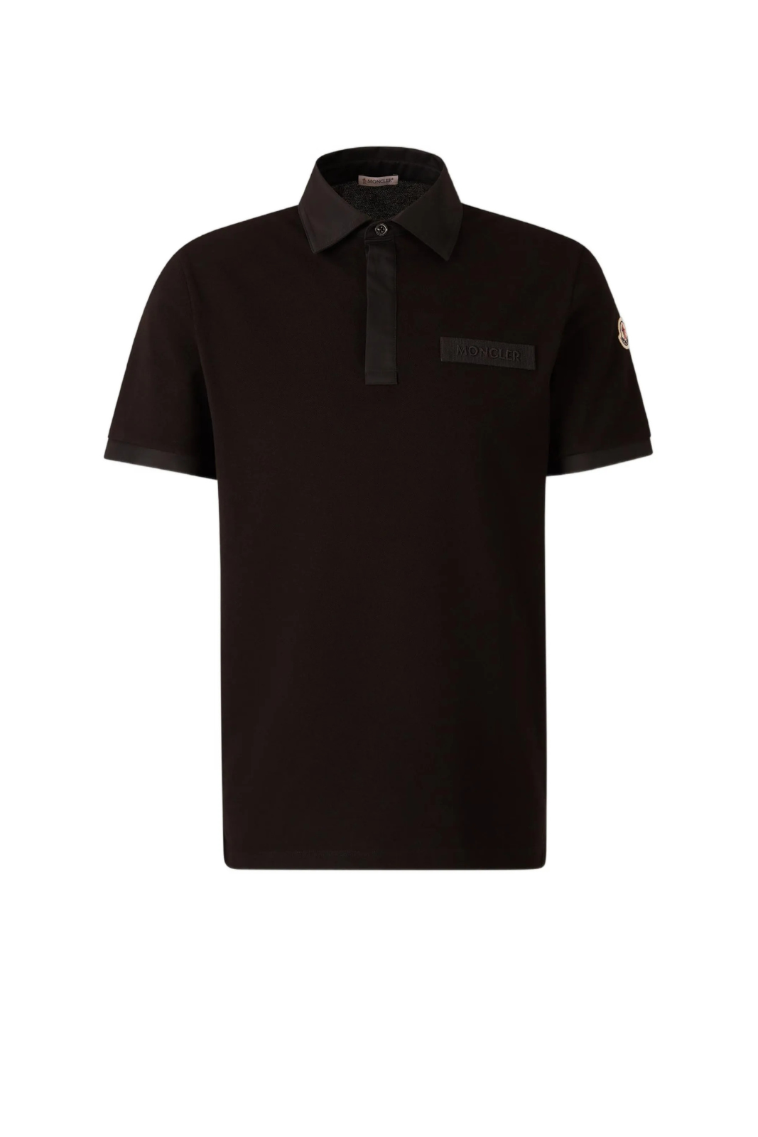 Памучна тениска с лого на Moncler, тъмносиня