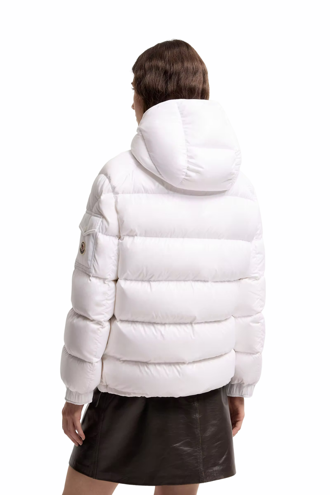 Moncler Maire Hooded Short Down Jacket White