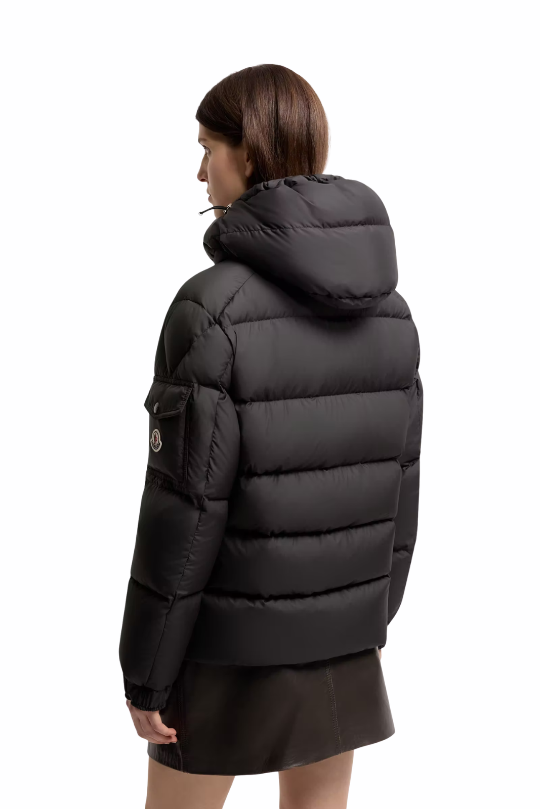 Moncler Maya 70 short down jacket with hood Black