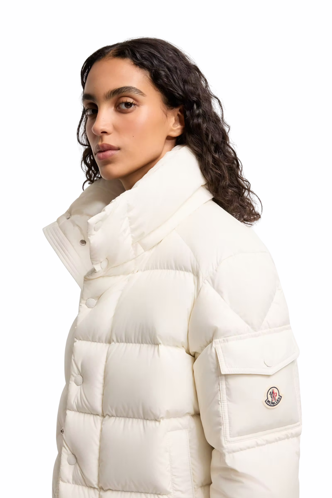 Пухено палто Moncler Torcon с меко лого