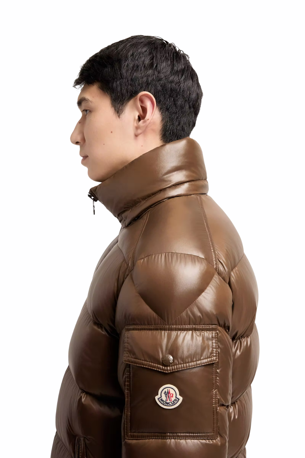 Moncler Maya Hooded Short Down Jacket Brown
