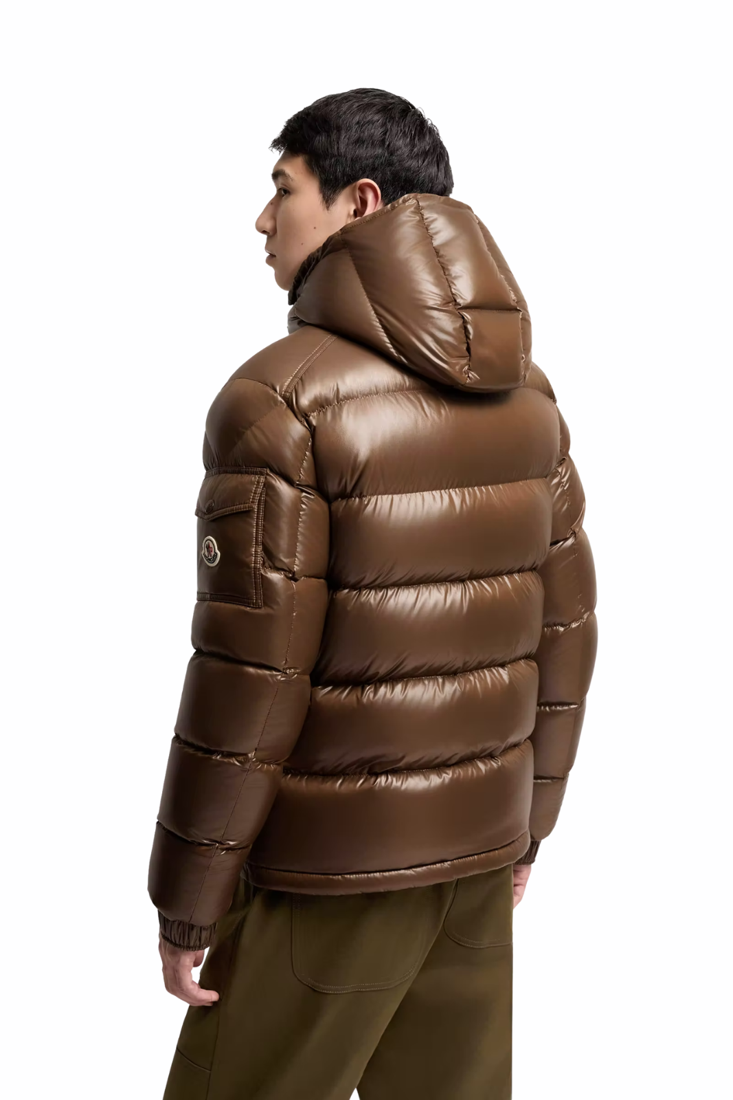 Moncler Maya Hooded Short Down Jacket Brown