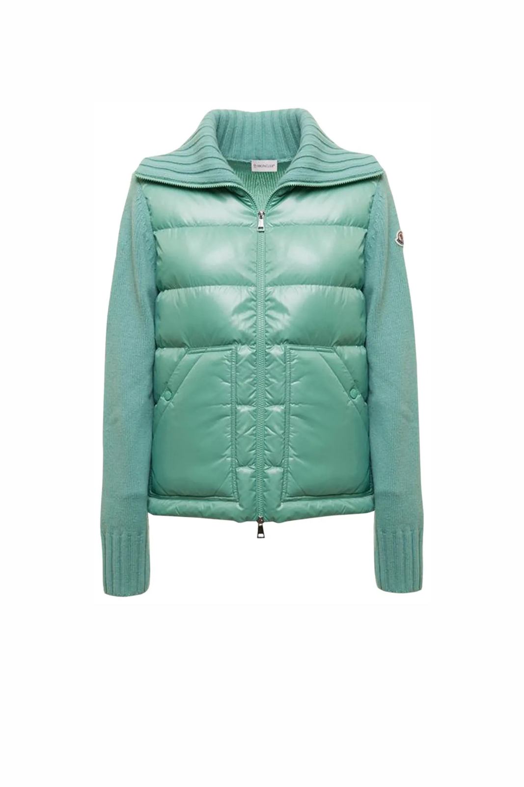 Moncler Zip-Up Track Cardigan Green