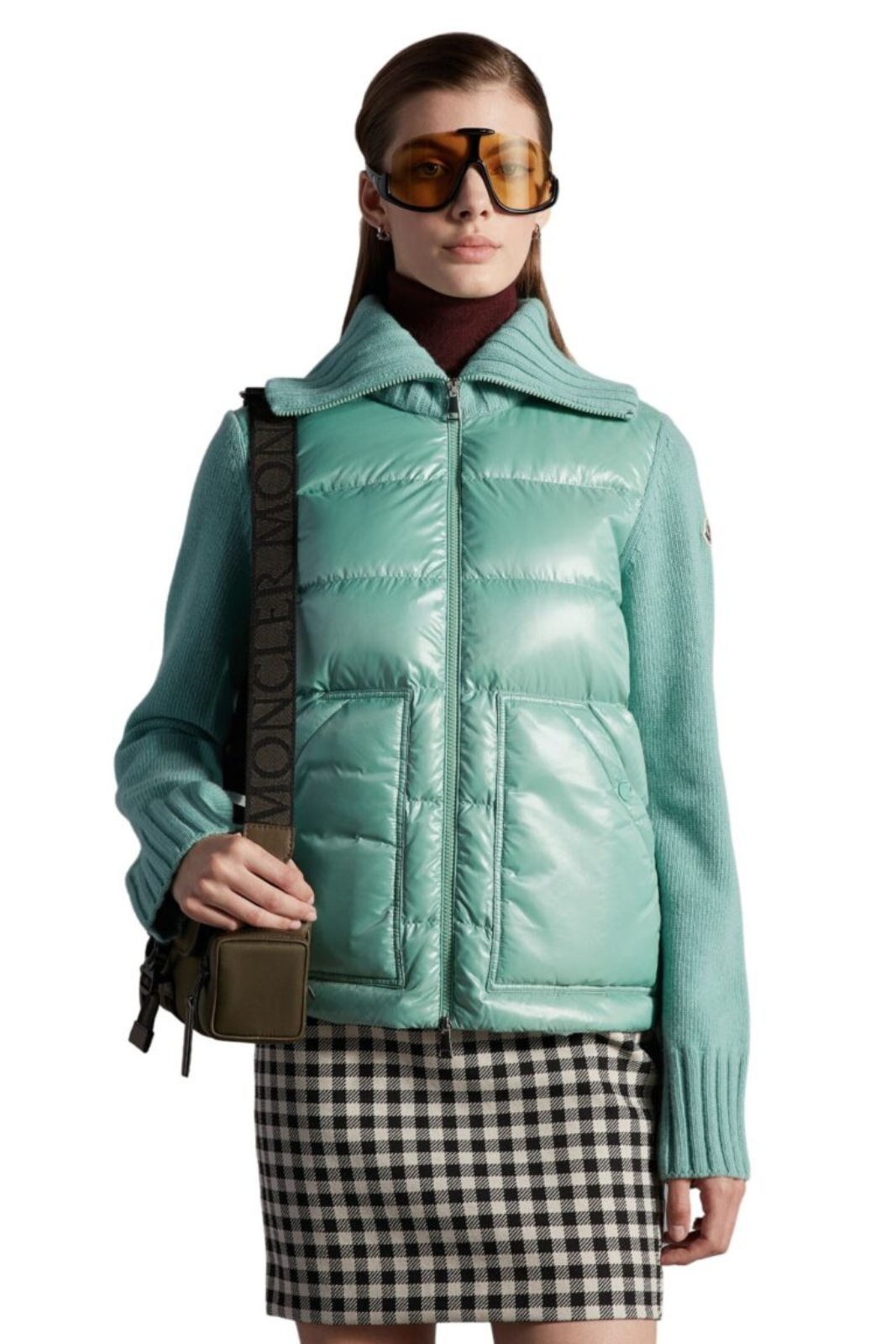 Moncler Zip-Up Track Cardigan Green