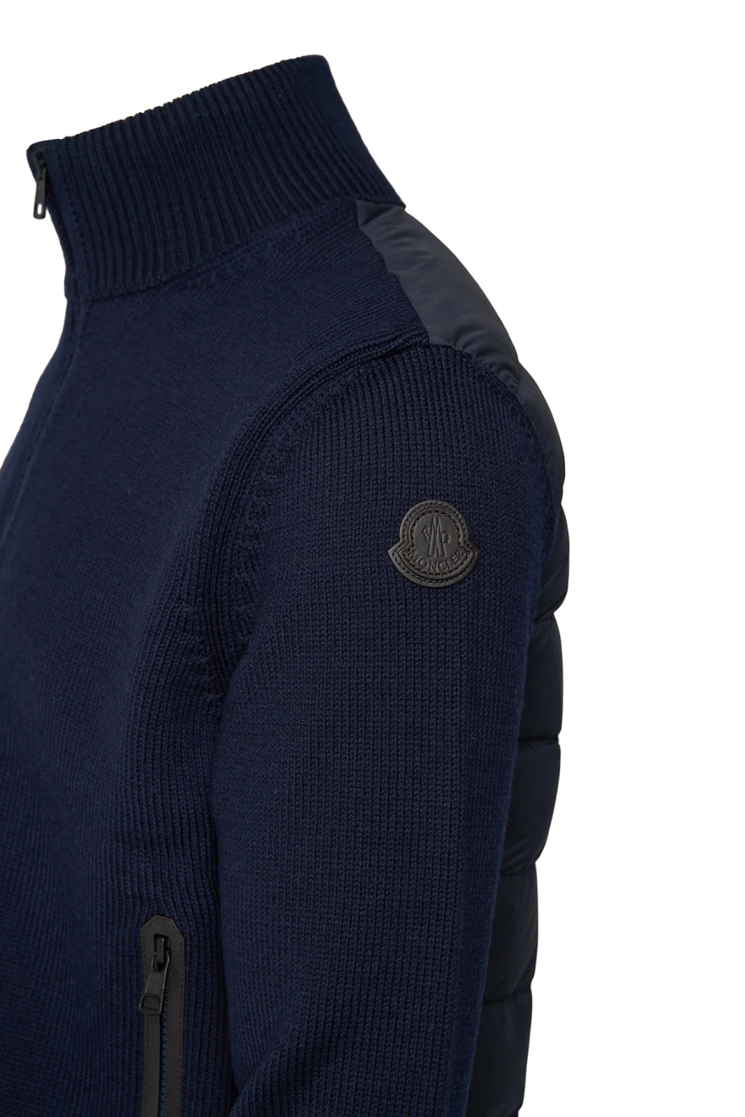 Moncler Padded Wool Cardigan Navy Blue for men