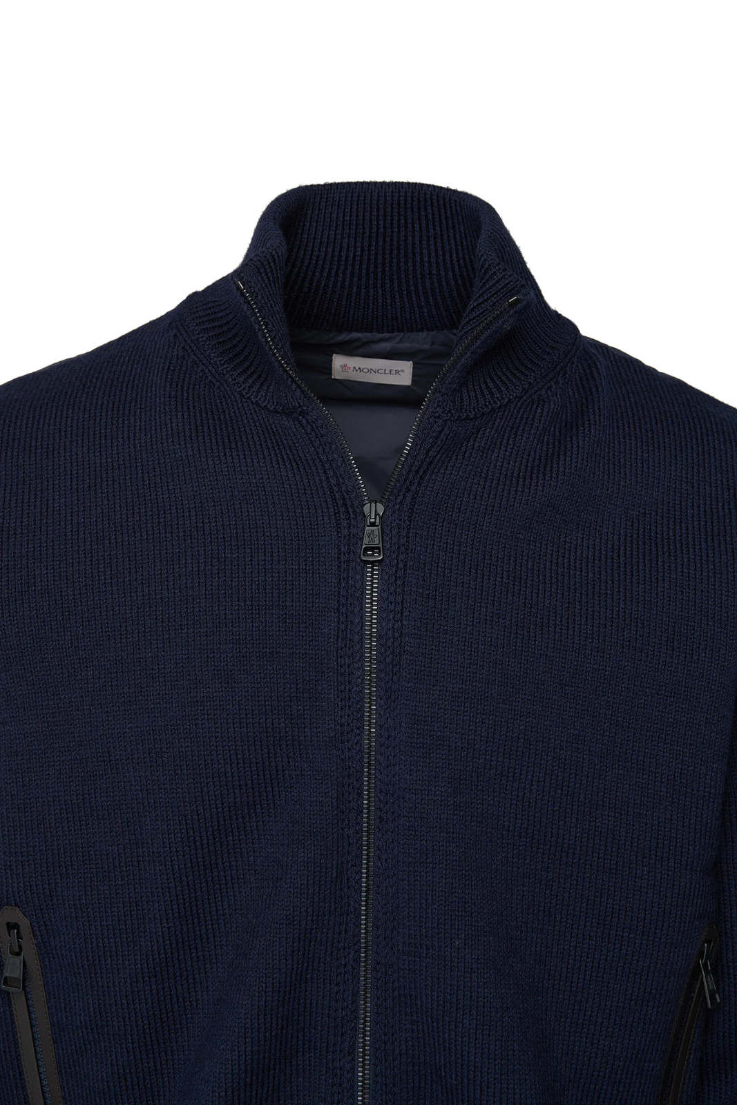 Moncler Padded Wool Cardigan Navy Blue for men