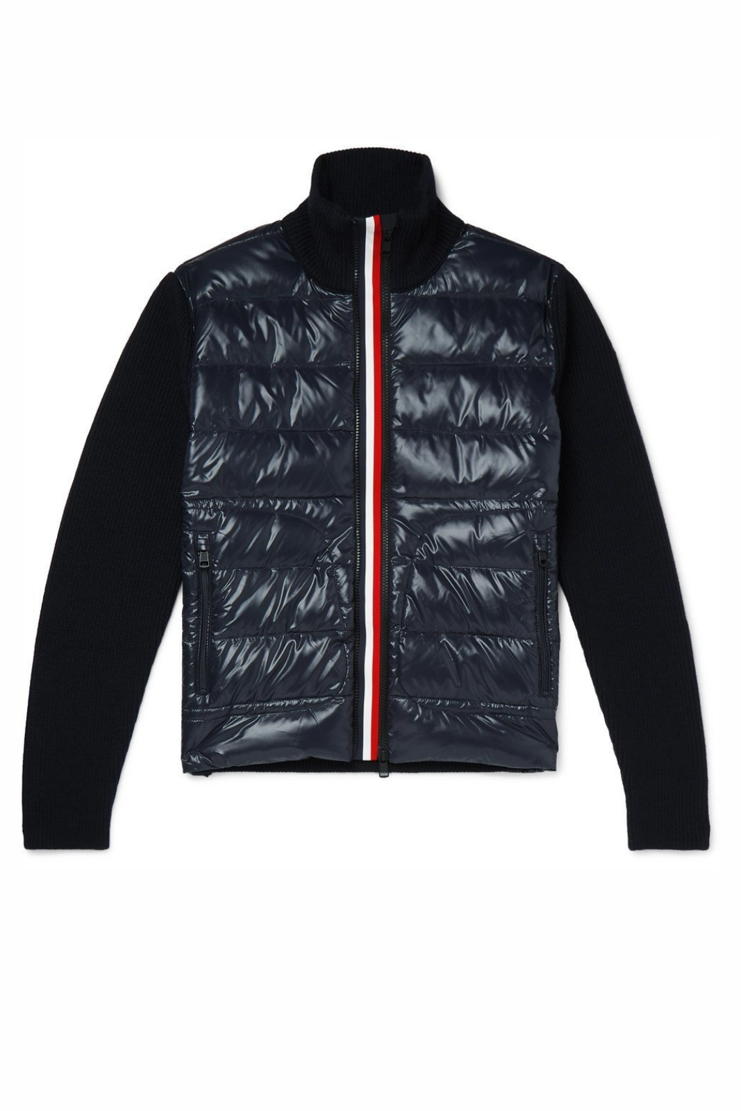 Яке с качулка Moncler Sassiere с детайли от лещи, черно