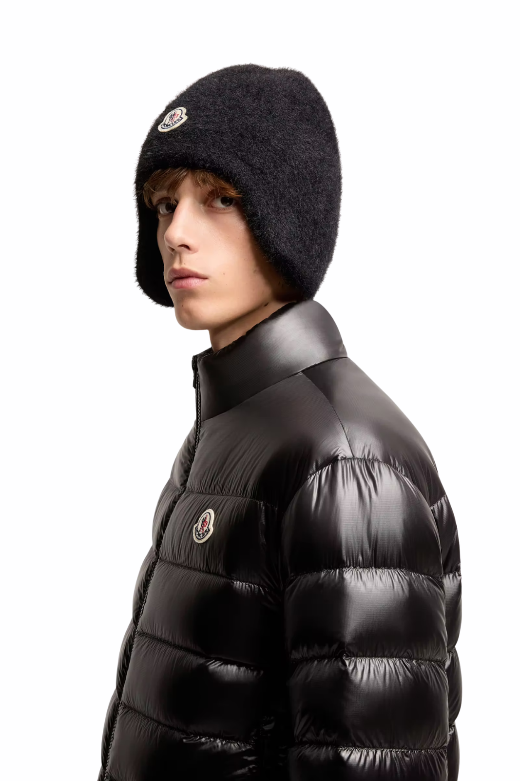 Яке с качулка Moncler Sassiere с детайли от лещи, черно