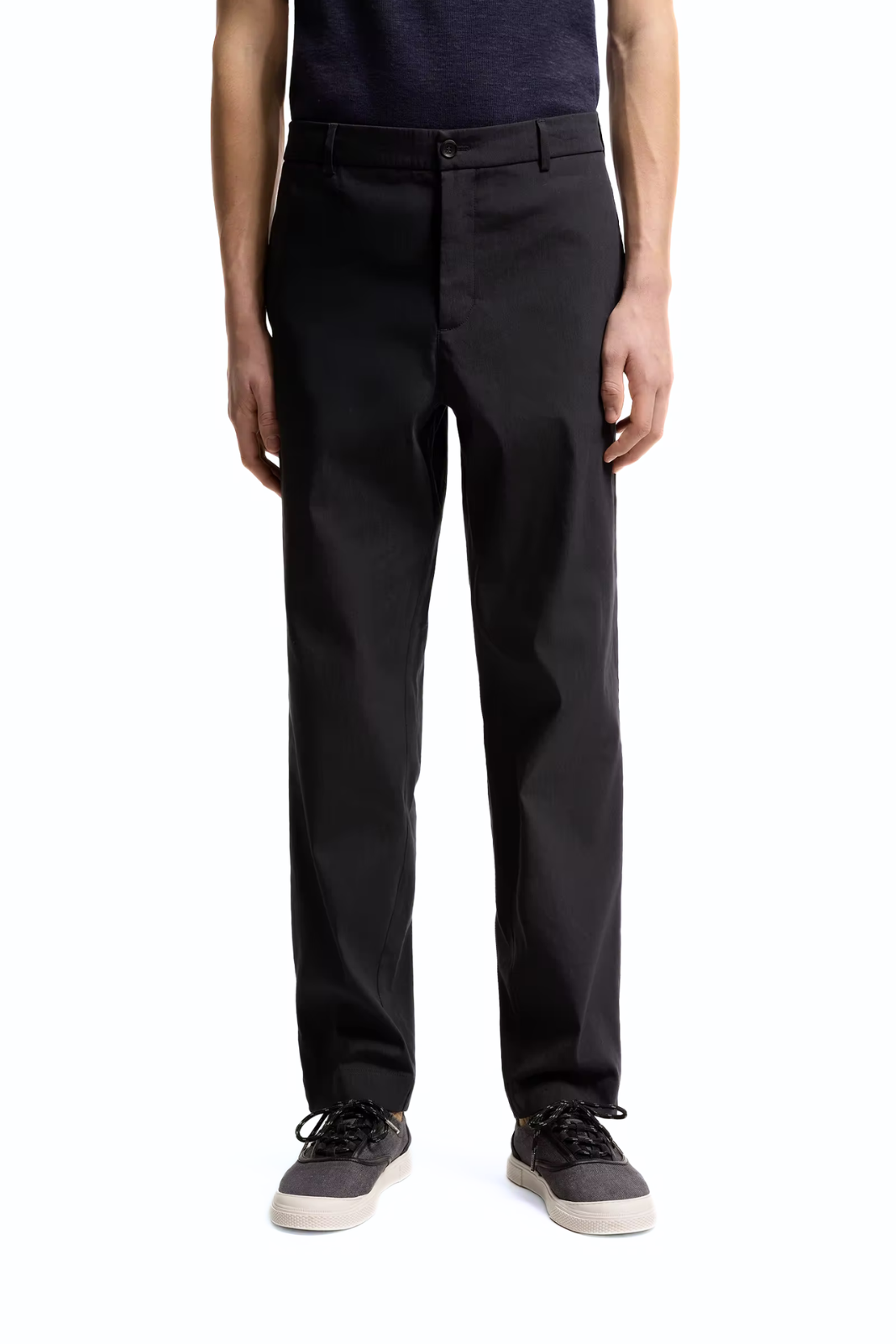 Moncler Technical Linen Blend Navy Trousers