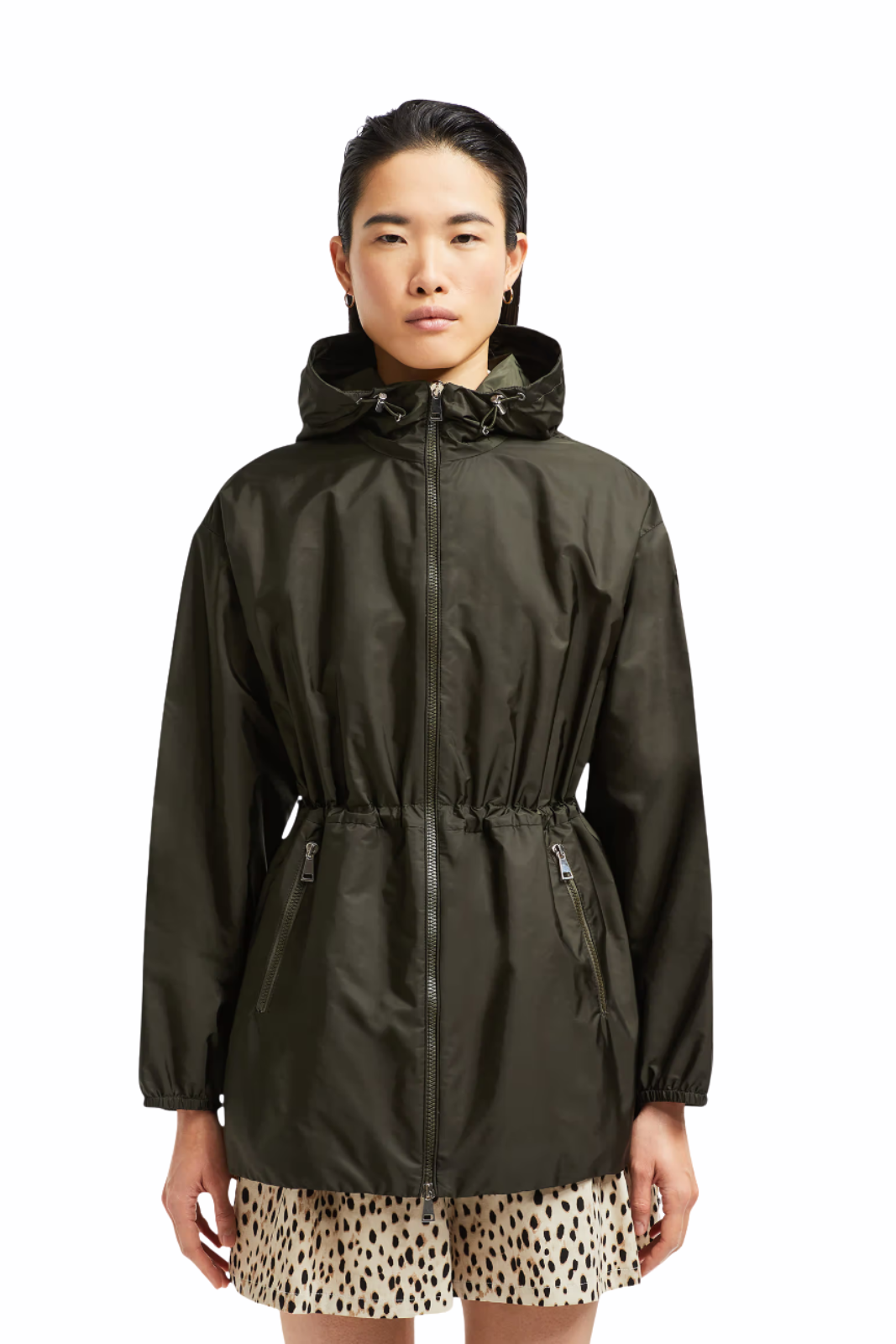 Moncler Wete Hooded Jacket dark green for woman