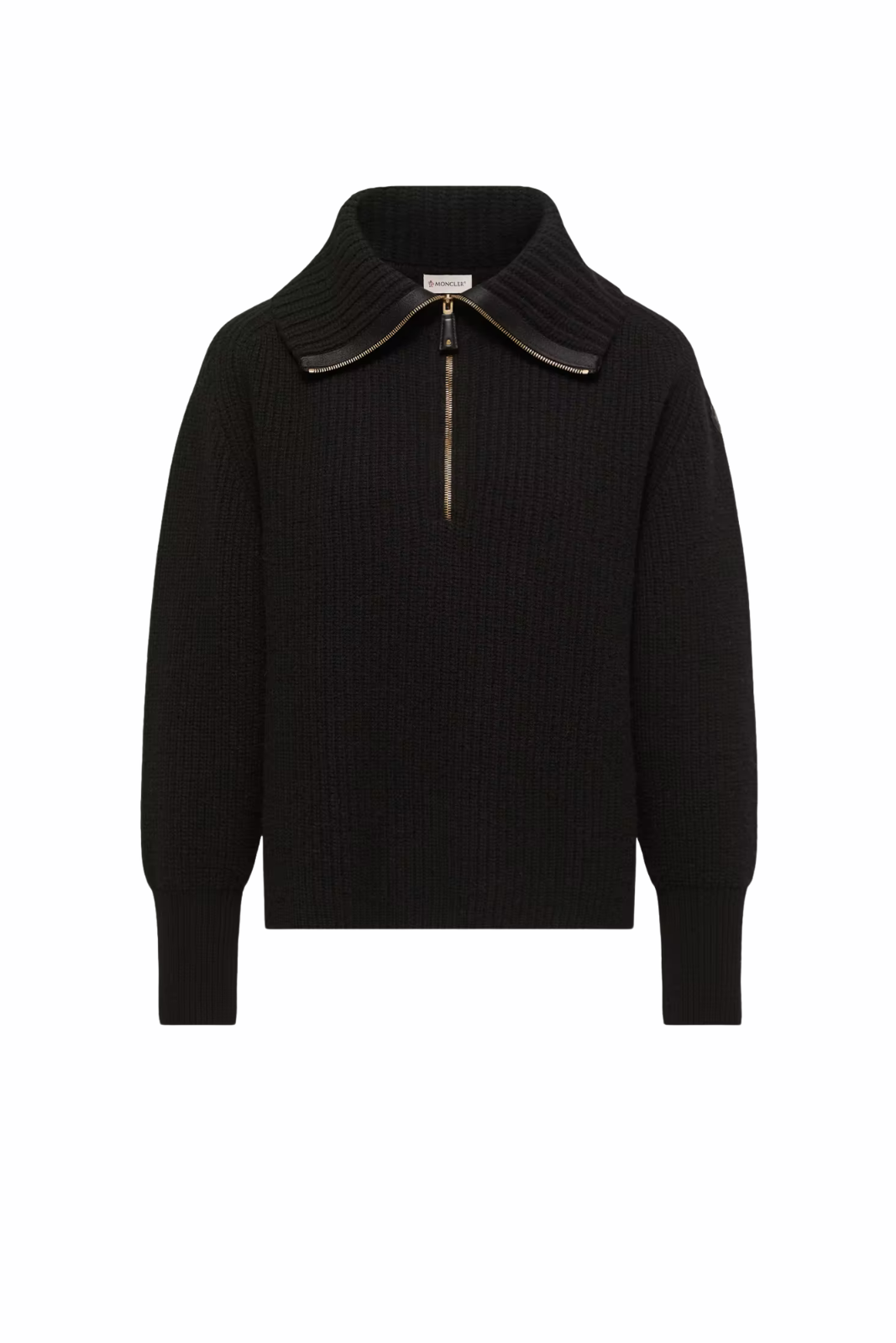 Moncler Wool & Cashmere Zip-Up Jumper Black