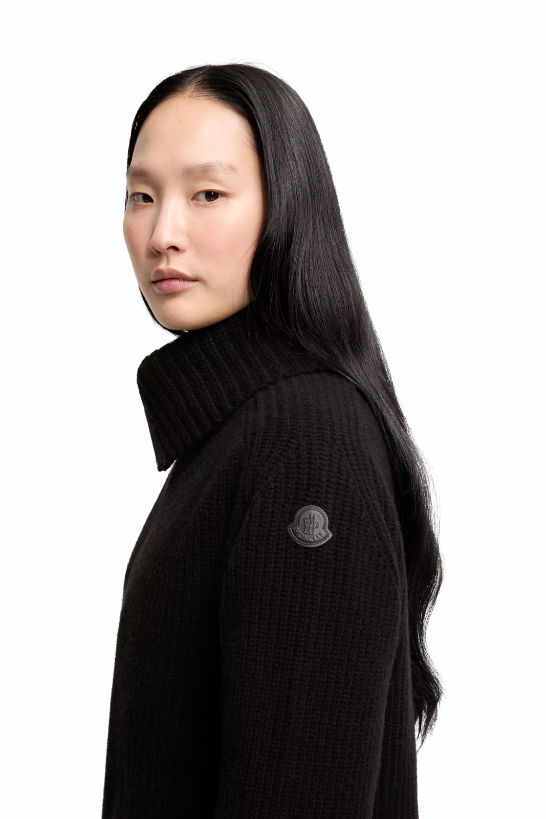 Moncler Wool & Cashmere Zip-Up Jumper Black