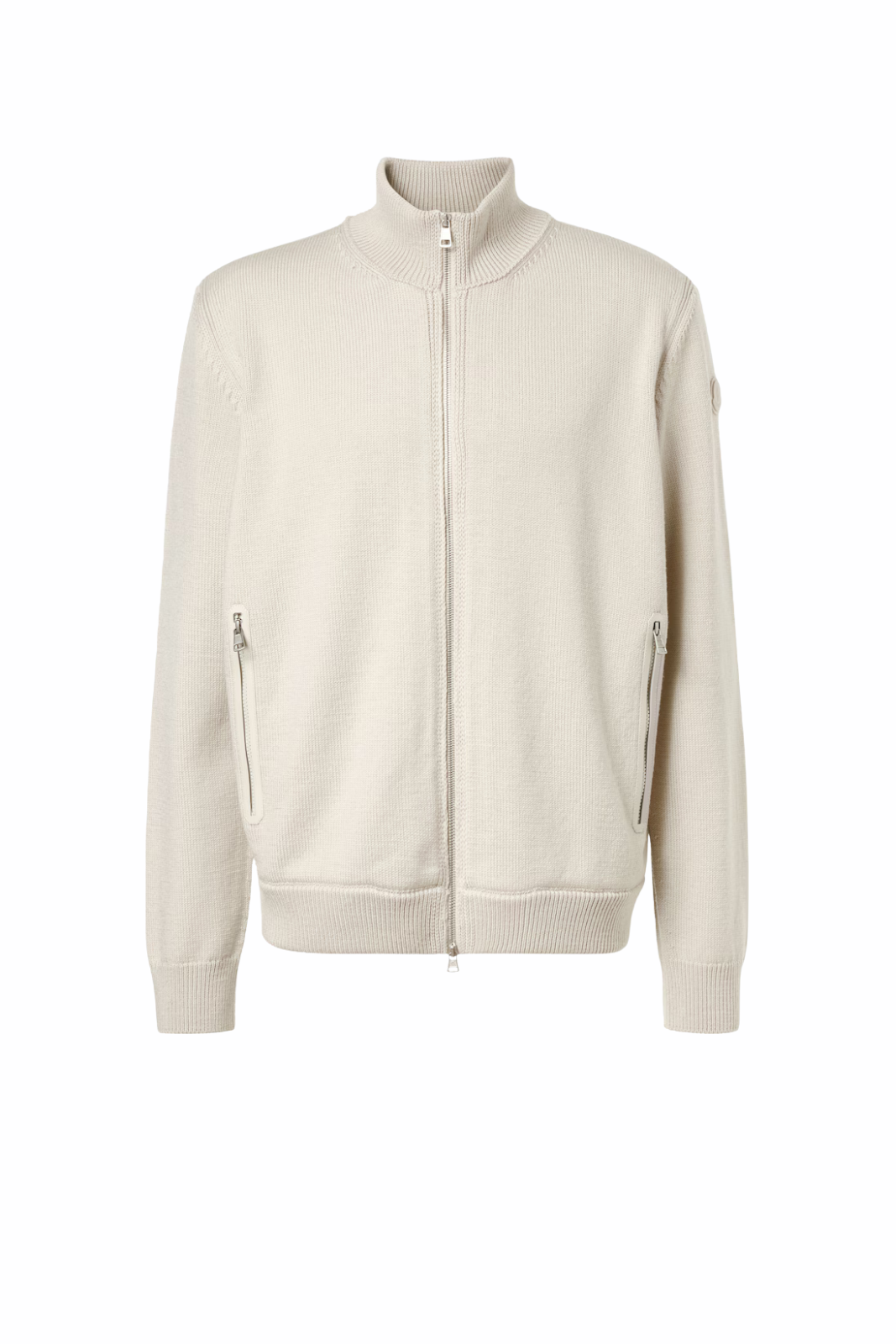 Moncler Wool zip-up sweater beige