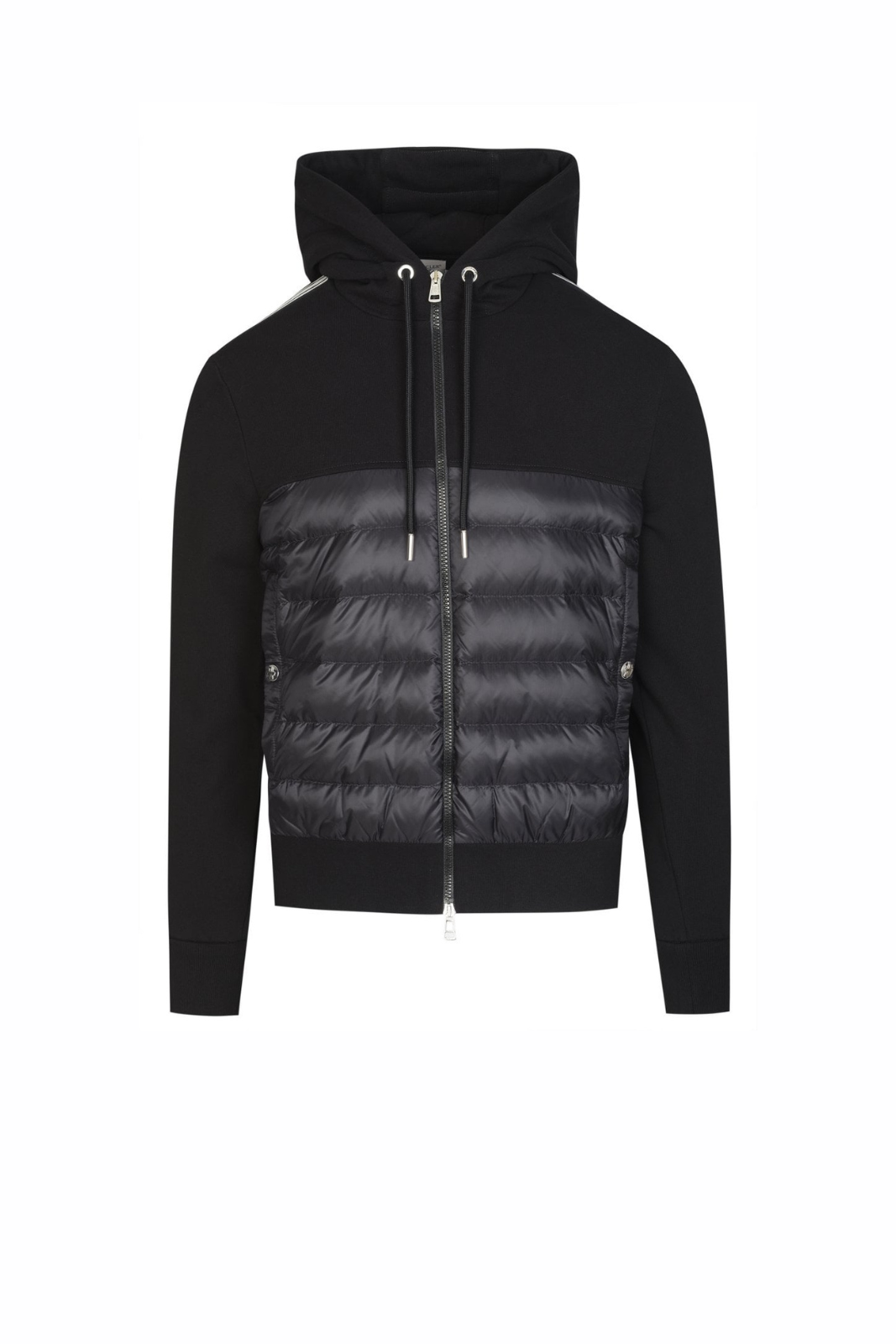 Яке с качулка Moncler Sassiere с детайли от лещи, черно