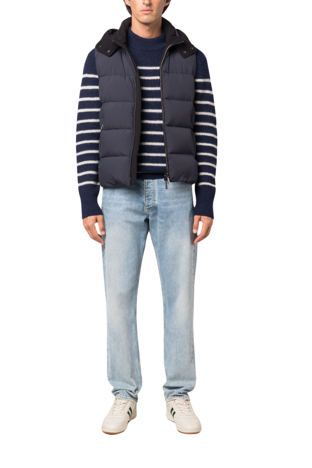 Подплатен жилет Moorer с висока яка, син