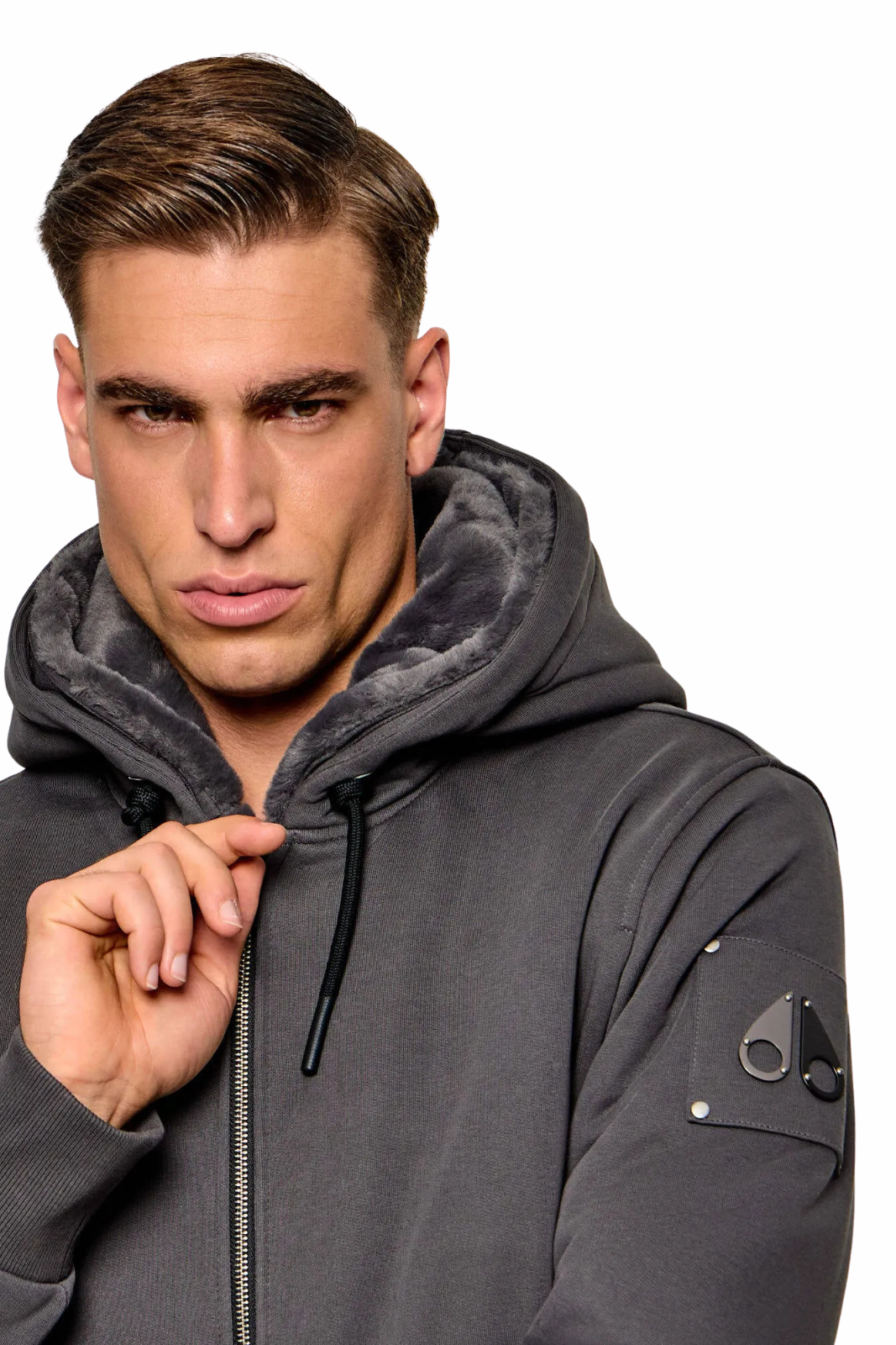 Moose Knuckles Classic Bunny Hoodie Grey