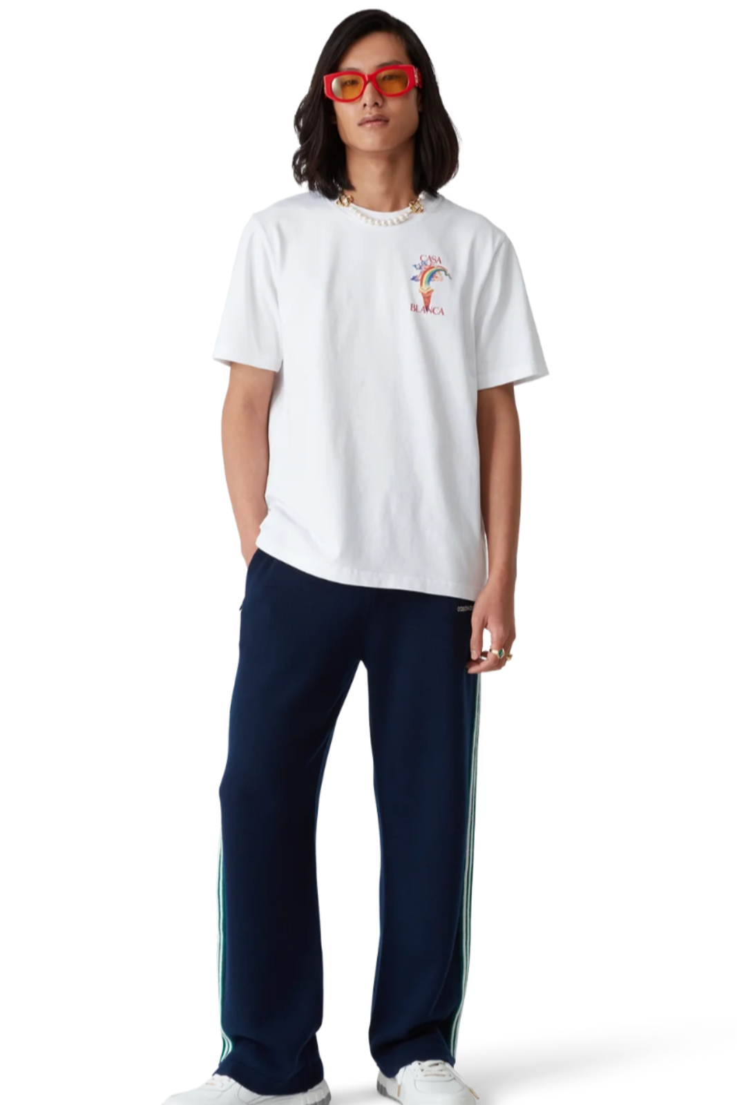 Мъжка тениска с щампа Casablanca, бяла