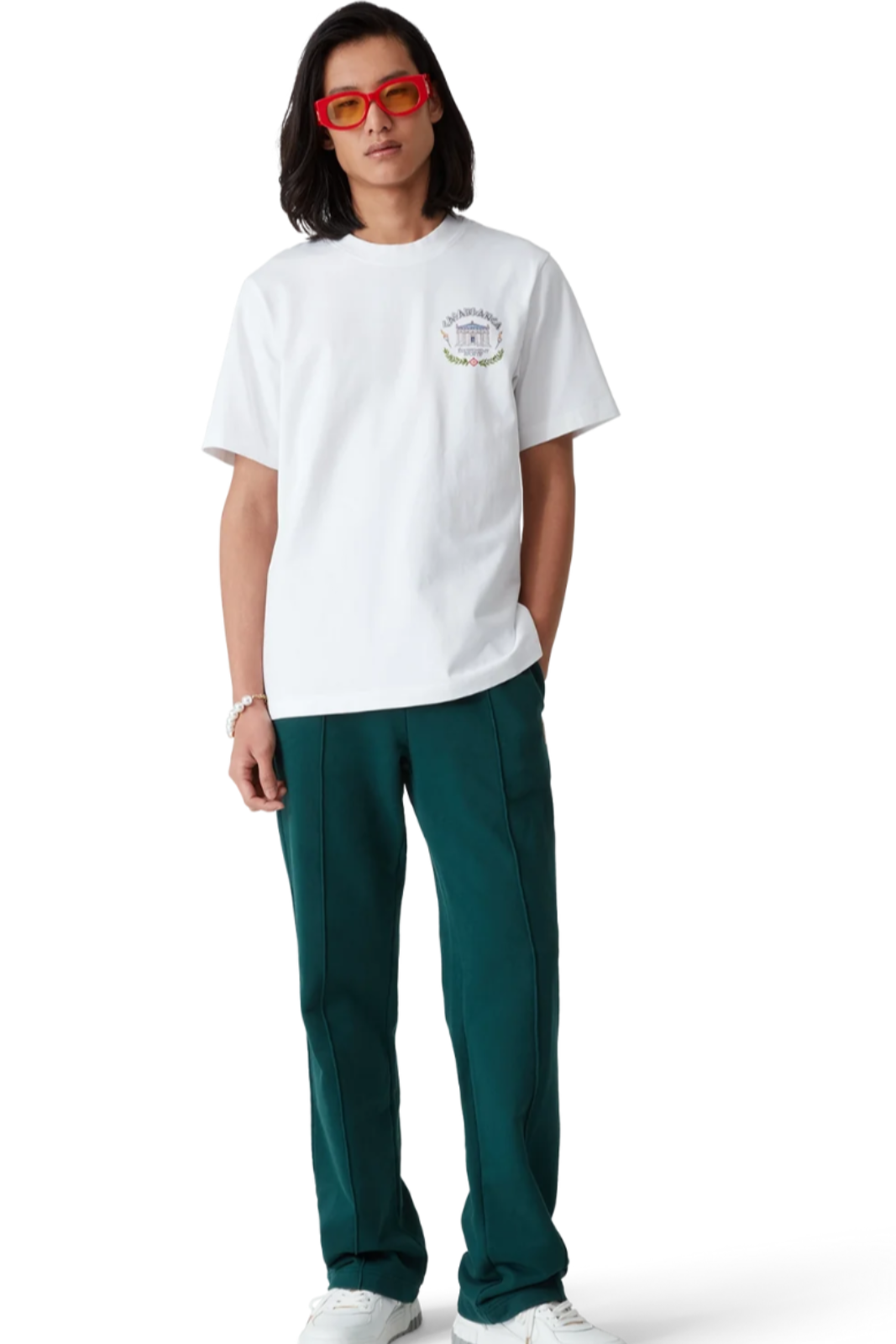 Мъжка тениска с щампа Casablanca, бяла