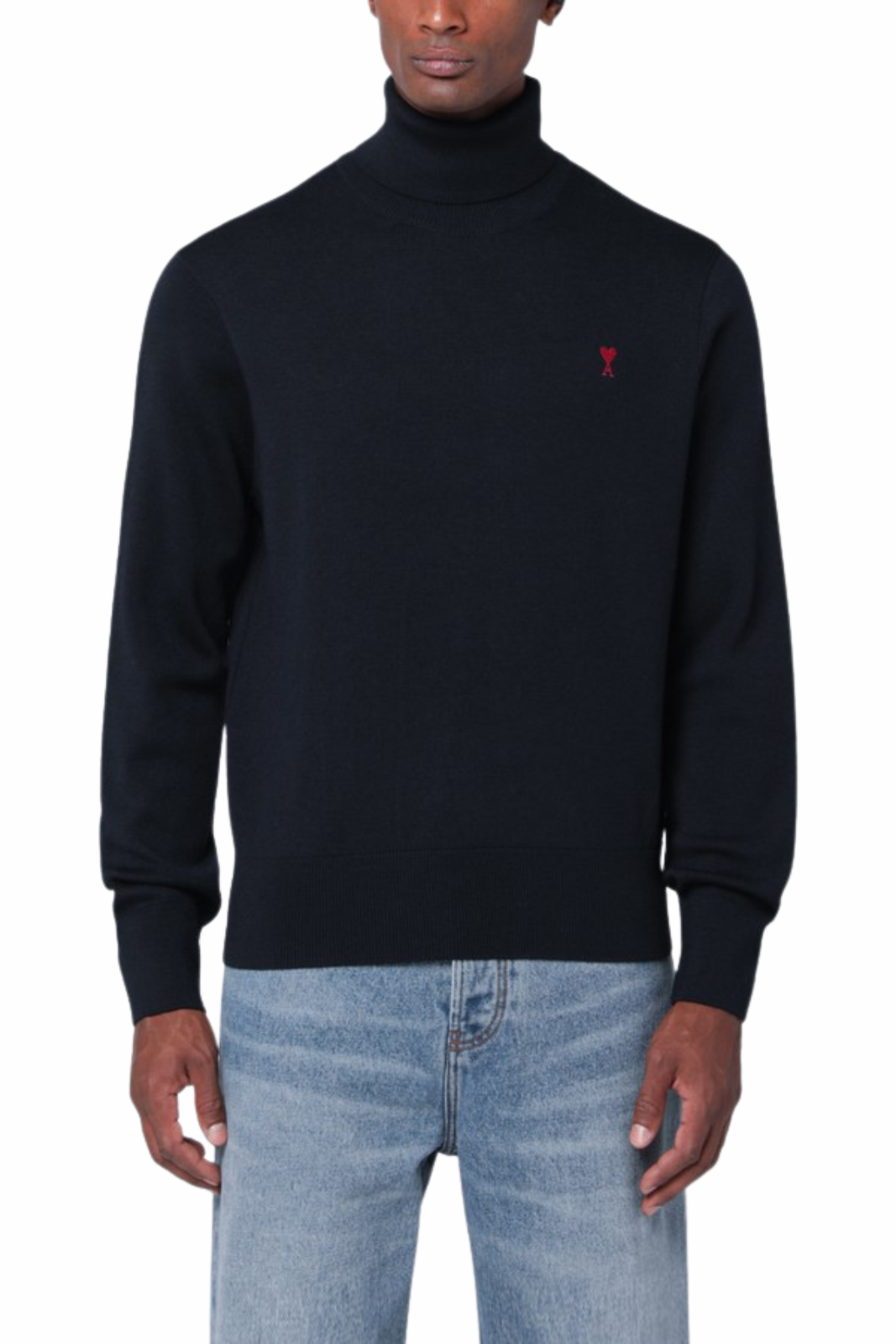 Ami Paris Navy blue turtleneck sweater Ami De Coeur