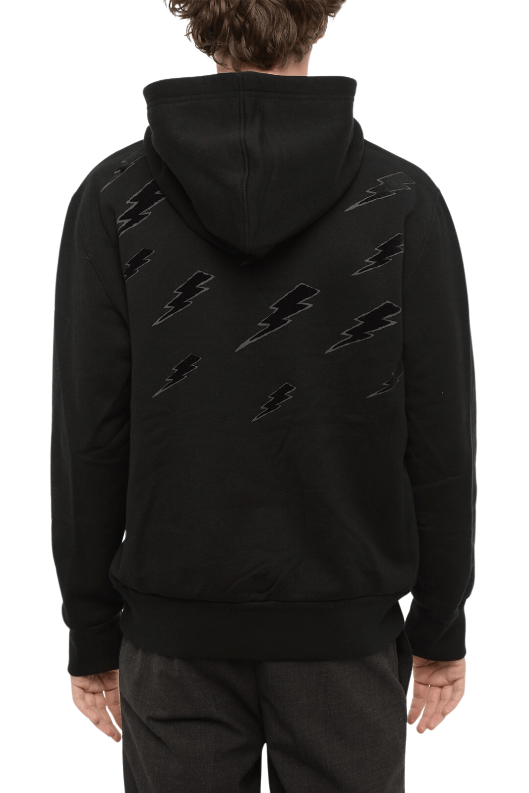 Neil Barrett Degrade Thunderbolt Black Hoodie for men