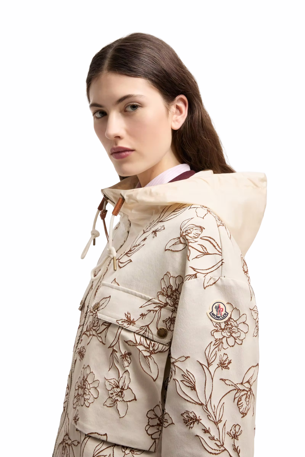 Пухено палто Moncler Torcon с меко лого