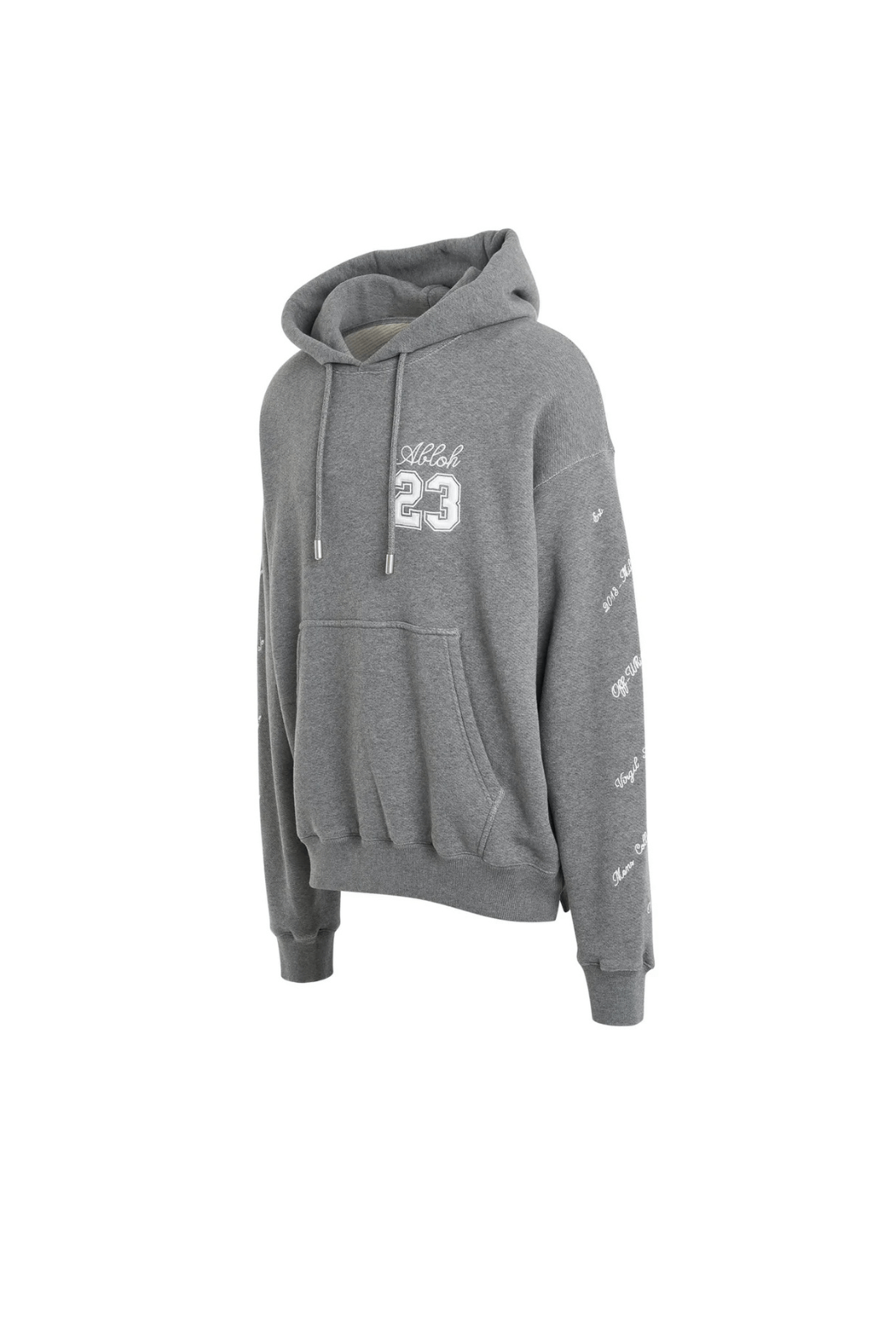 Суичър с качулка Off-White 23 Logo Skate в меланжово сиво/бяло