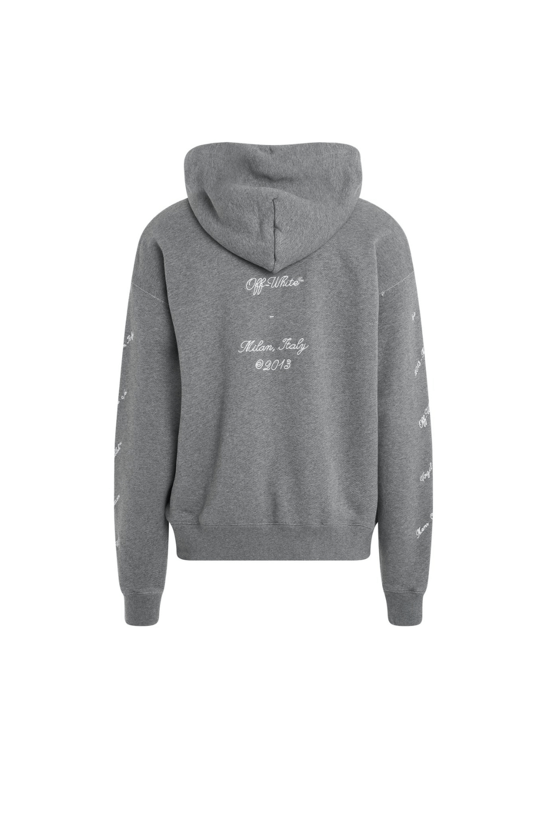 Off-White 23 Logo Skate Hoodie in Melange Grey/White for men