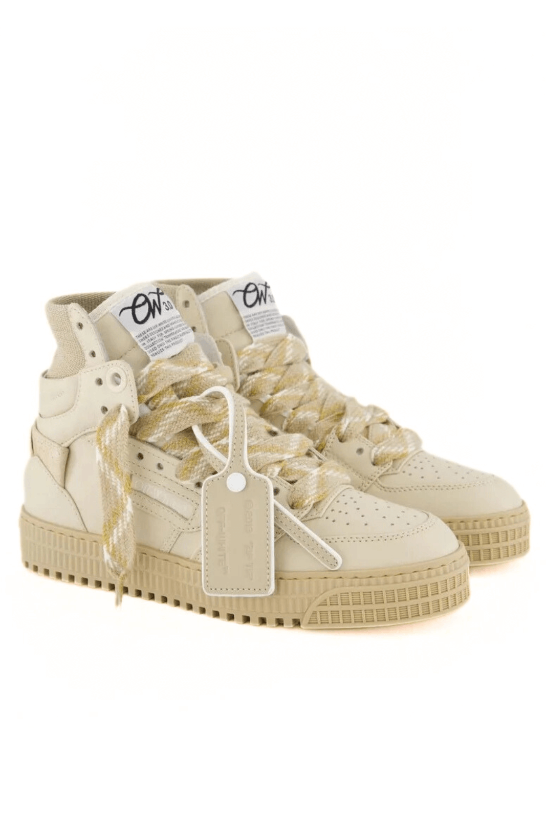 Кецове Off-White 3.0 Off Court с бежово-жълти вложки в цвят горчица