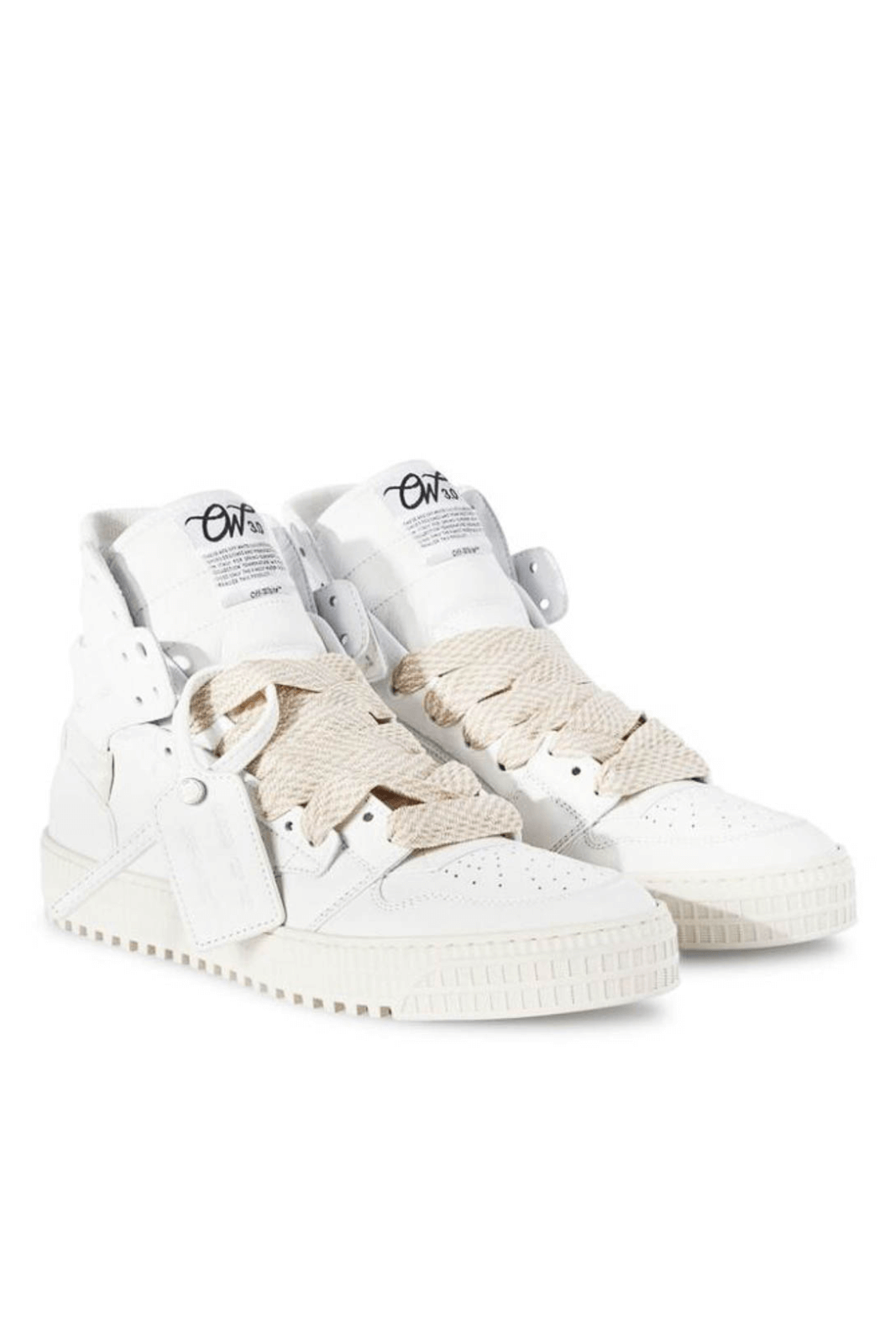 Високи маратонки Off-White 3.0 Off Court, бели, бежови
